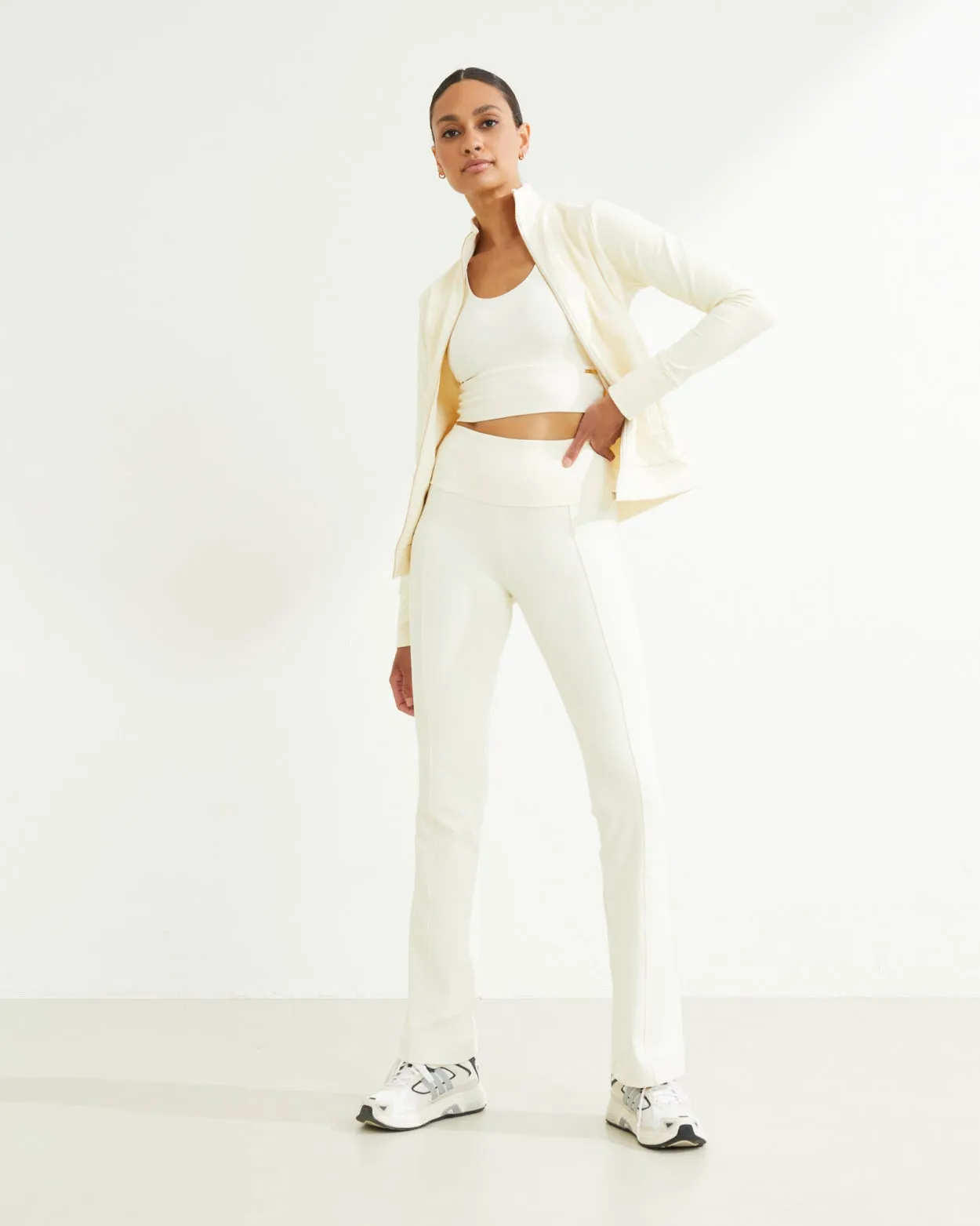 Celine Flared Topstitch Leggings | Off White