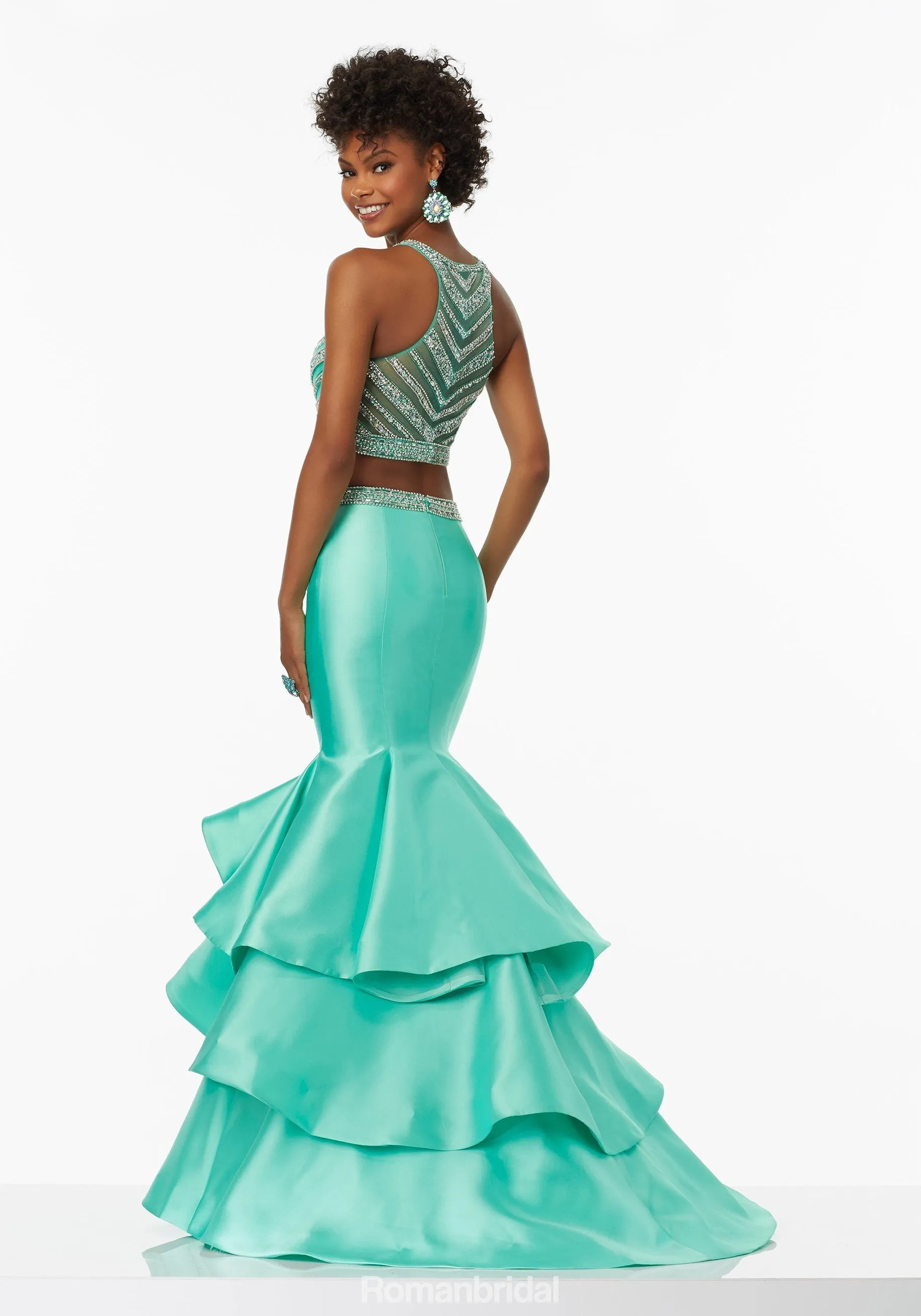 Charming Gorgeous Two-pieces floor-length sleeveless evening gown, long prom dresses, PD0103