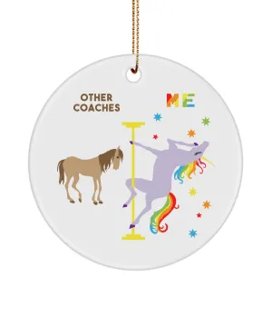 Cheer Coach Gift Soccer Coach Gifts Baseball Coach Rainbow Unicorn Christmas Tree Ornament