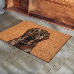 Chocolate Labrador Dog Coir Doormat