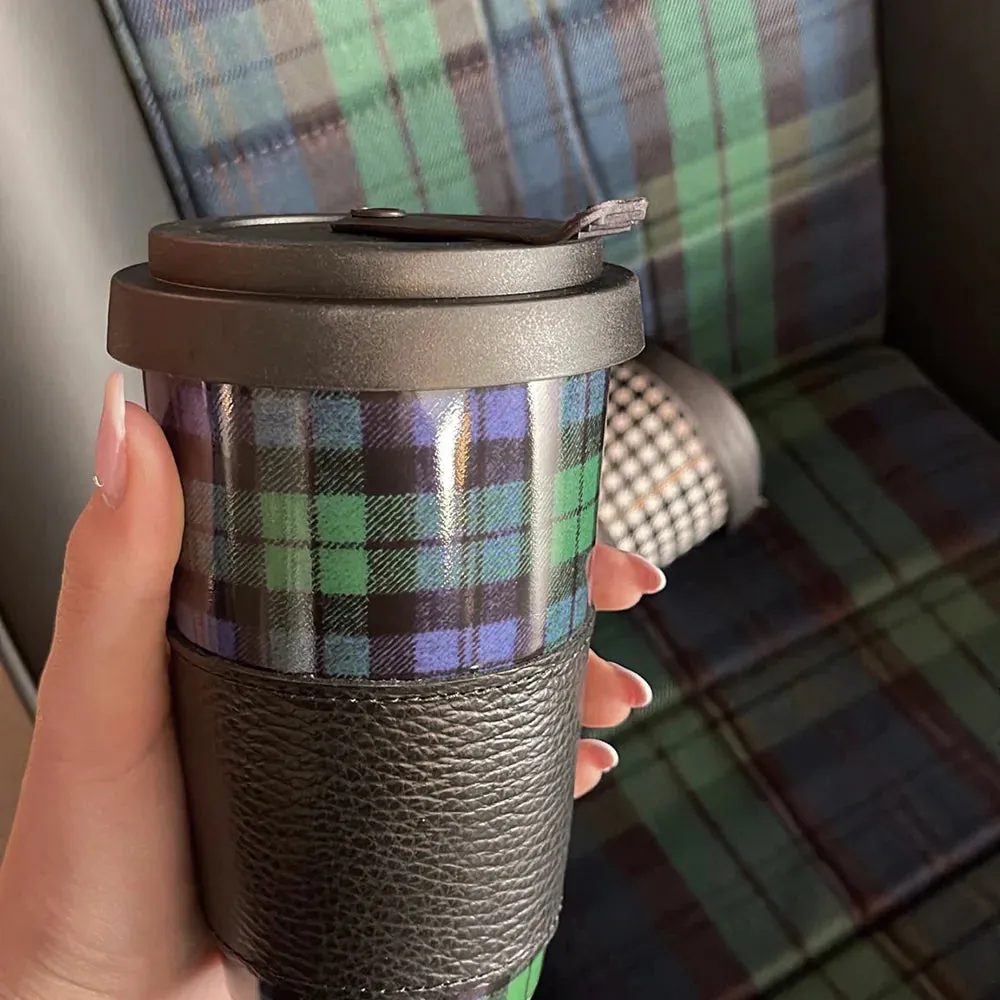 Coffee Cup - Tartan - Green-Blue-Black