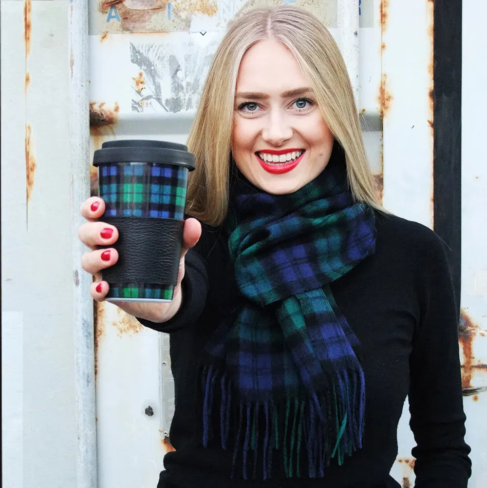 Coffee Cup - Tartan - Green-Blue-Black