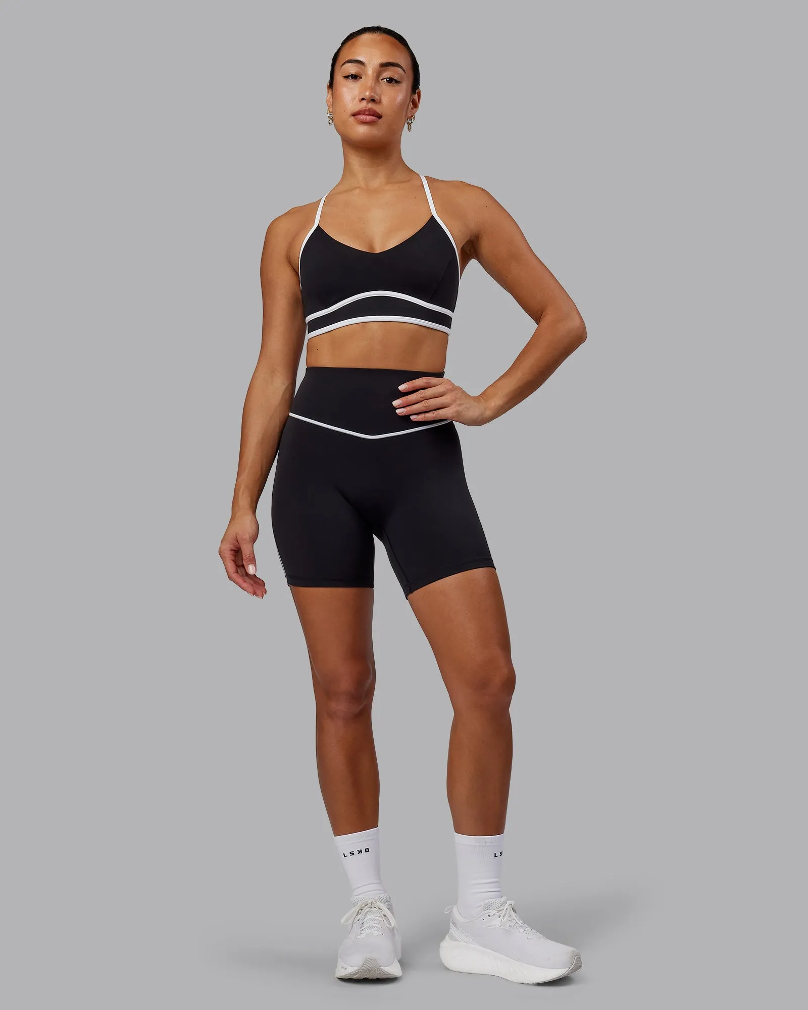 Contrast Sports Bra - Black-White