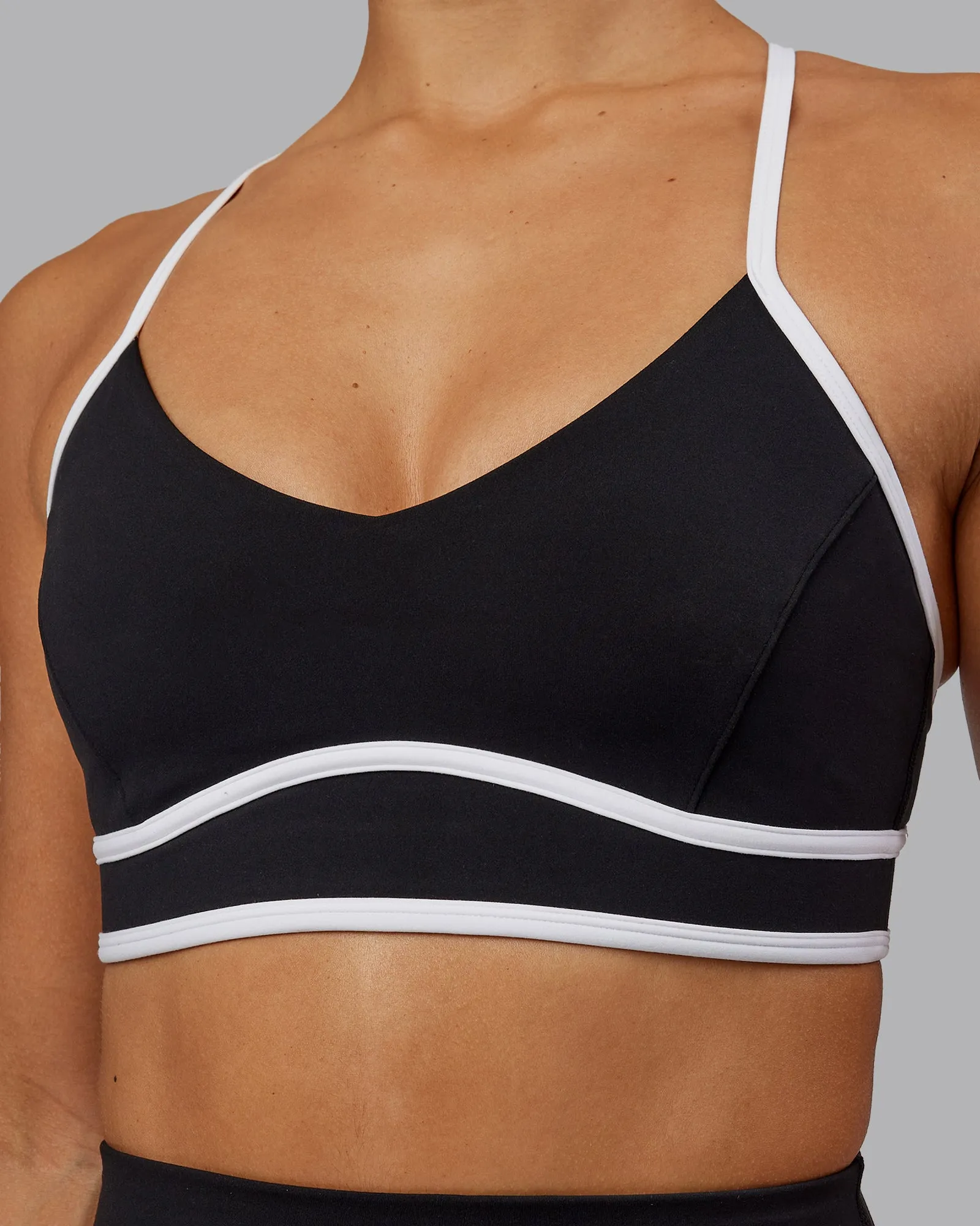 Contrast Sports Bra - Black-White