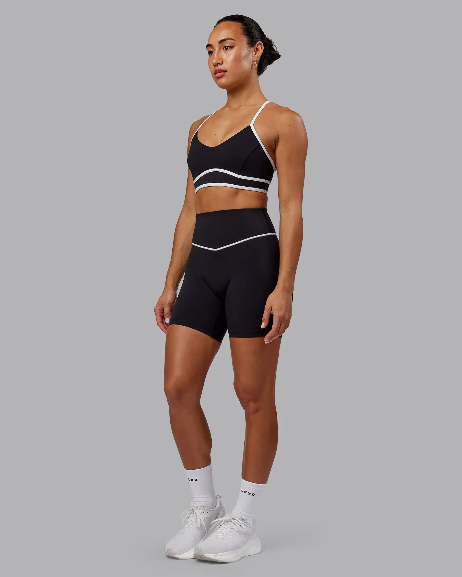 Contrast Sports Bra - Black-White