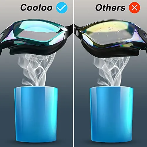 COOLOO Swim Goggles Men, 2 Pack Swimming Goggles for Women Kids Adult Anti-Fog Fathers Day Gifts for Dad, Purple & Gray