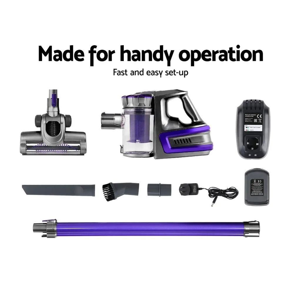 Cordless Handheld Stick Vacuum Cleaner 2 Speed Purple Grey