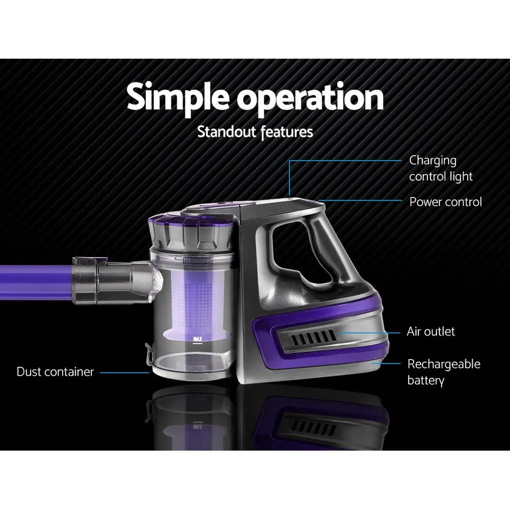 Cordless Handheld Stick Vacuum Cleaner 2 Speed Purple Grey