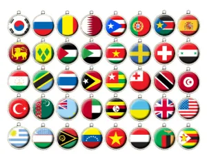 Country Flags of the World Charms Q Thru Z