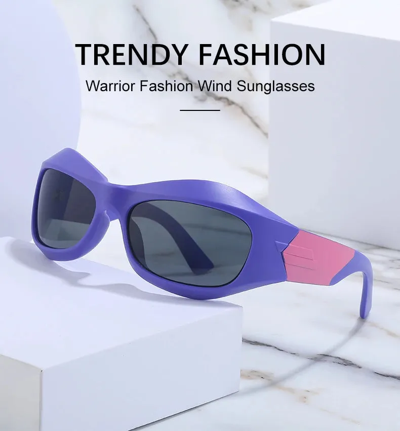 Cyber Y2K Punk Steampunk Sunglasses – UV400 Square Sports Shades for Women & Men