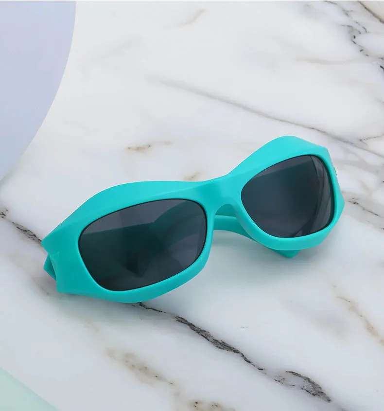 Cyber Y2K Punk Steampunk Sunglasses – UV400 Square Sports Shades for Women & Men
