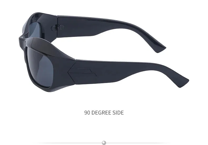 Cyber Y2K Punk Steampunk Sunglasses – UV400 Square Sports Shades for Women & Men