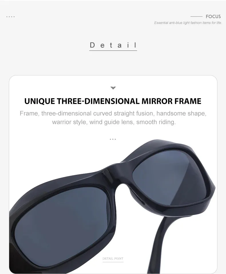 Cyber Y2K Punk Steampunk Sunglasses – UV400 Square Sports Shades for Women & Men