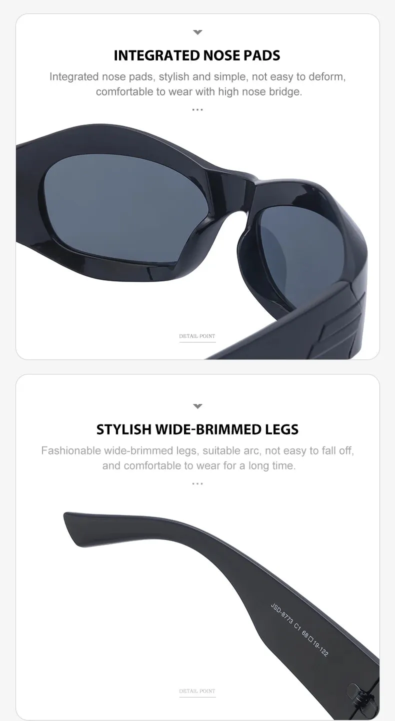 Cyber Y2K Punk Steampunk Sunglasses – UV400 Square Sports Shades for Women & Men