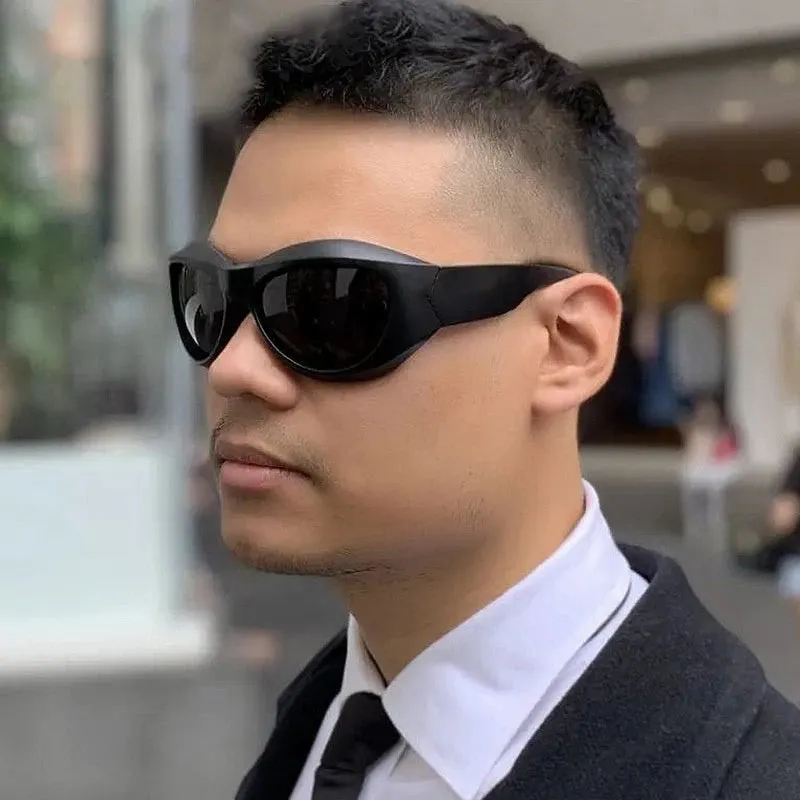 Cyber Y2K Punk Steampunk Sunglasses – UV400 Square Sports Shades for Women & Men