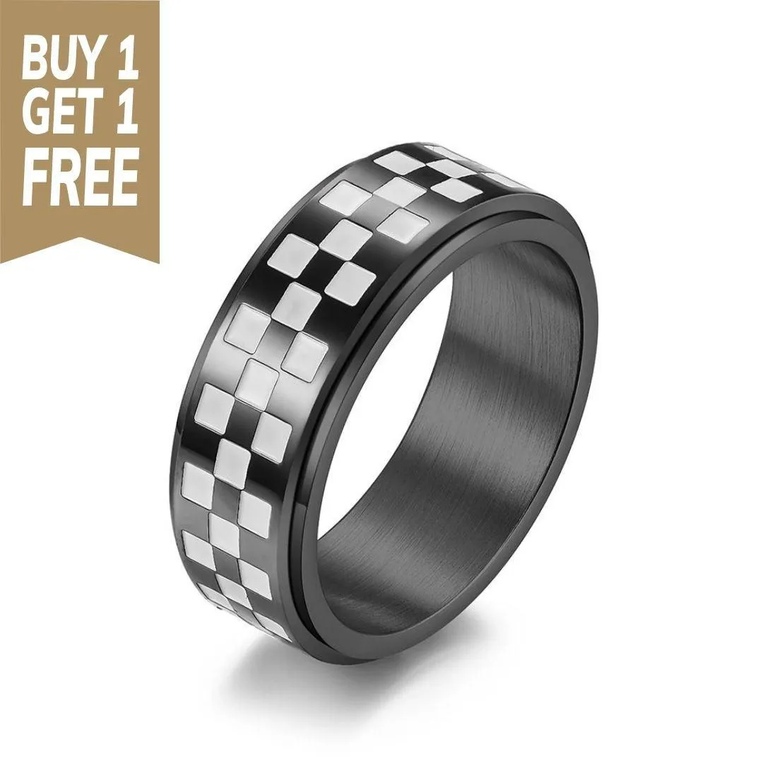 Cycolinks Checkered Flag Spinner Ring BOGOF