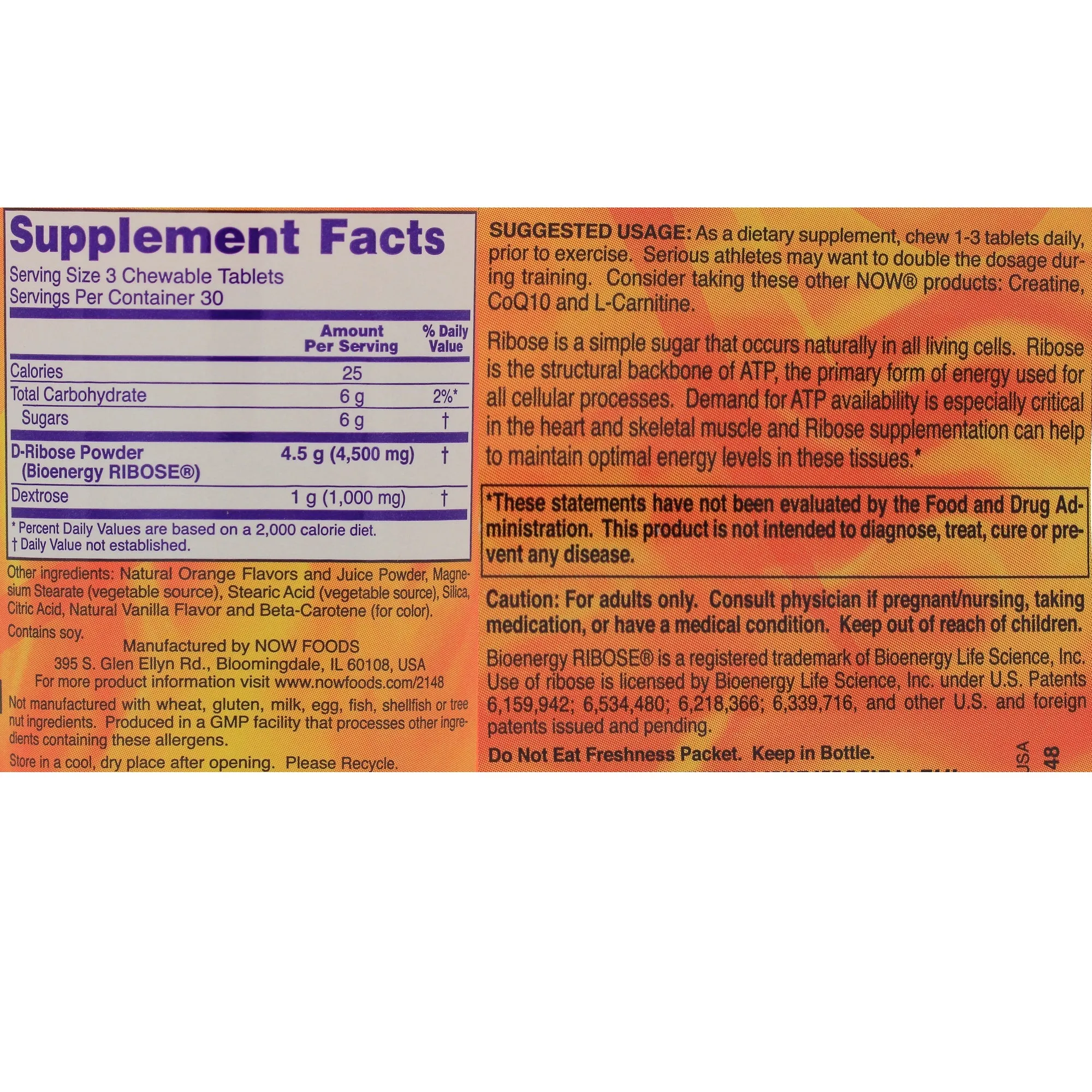 D-Ribose 1500mg chewable