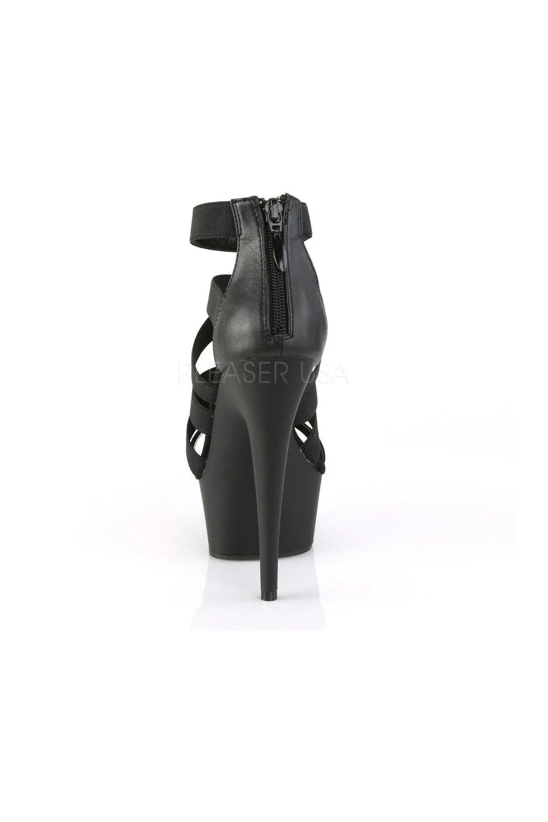 DELIGHT-659 Platform Sandal  | Black Elastic