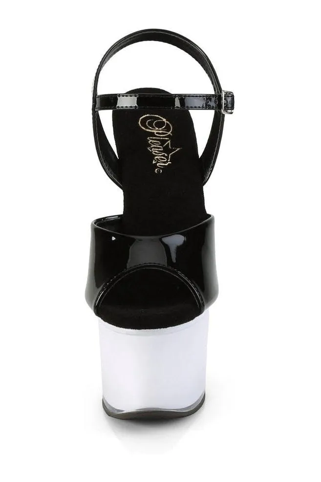 DISCOLITE-709 Exotic Sandal | Black Patent