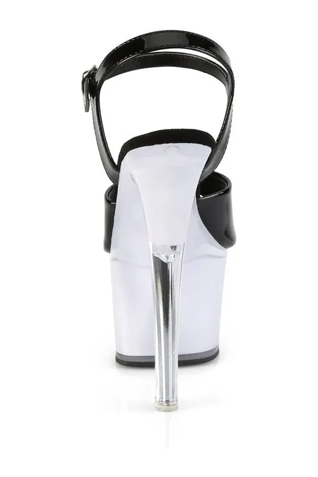 DISCOLITE-709 Exotic Sandal | Black Patent