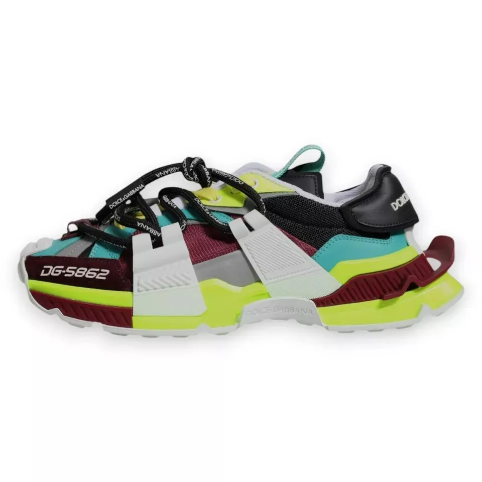 Dolce&Gabbana Men Multicolor Sneakers Polyester Panelled Trainer Shoes Sz EUR 40