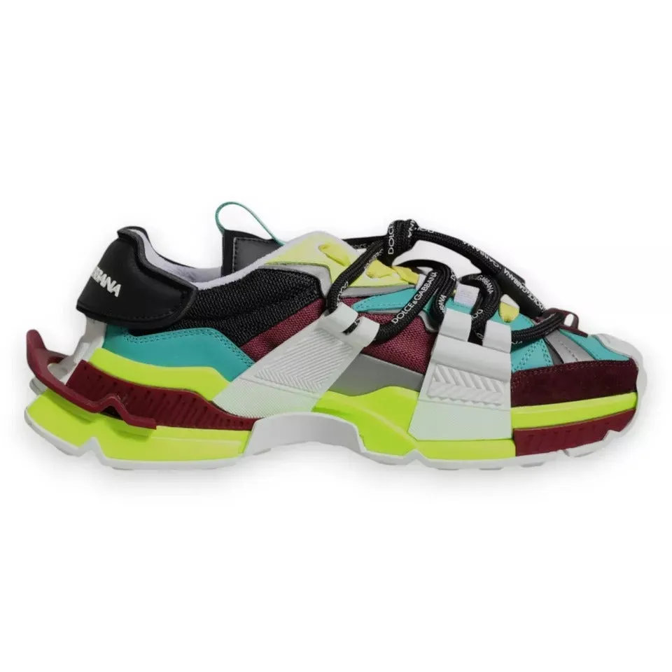 Dolce&Gabbana Men Multicolor Sneakers Polyester Panelled Trainer Shoes Sz EUR 40