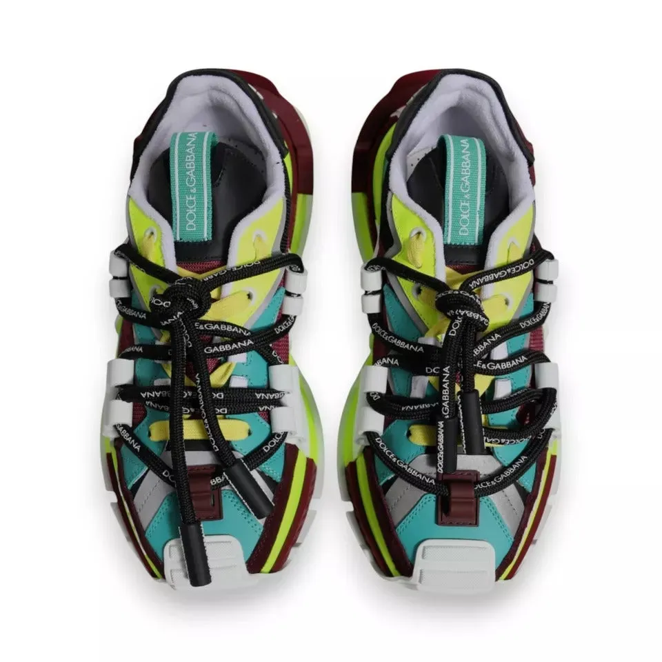 Dolce&Gabbana Men Multicolor Sneakers Polyester Panelled Trainer Shoes Sz EUR 40