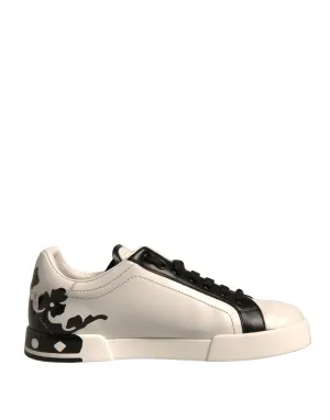 Dolce&Gabbana Men White Sneakers Leather Crown Milano Casual Trainer Shoes EU 44
