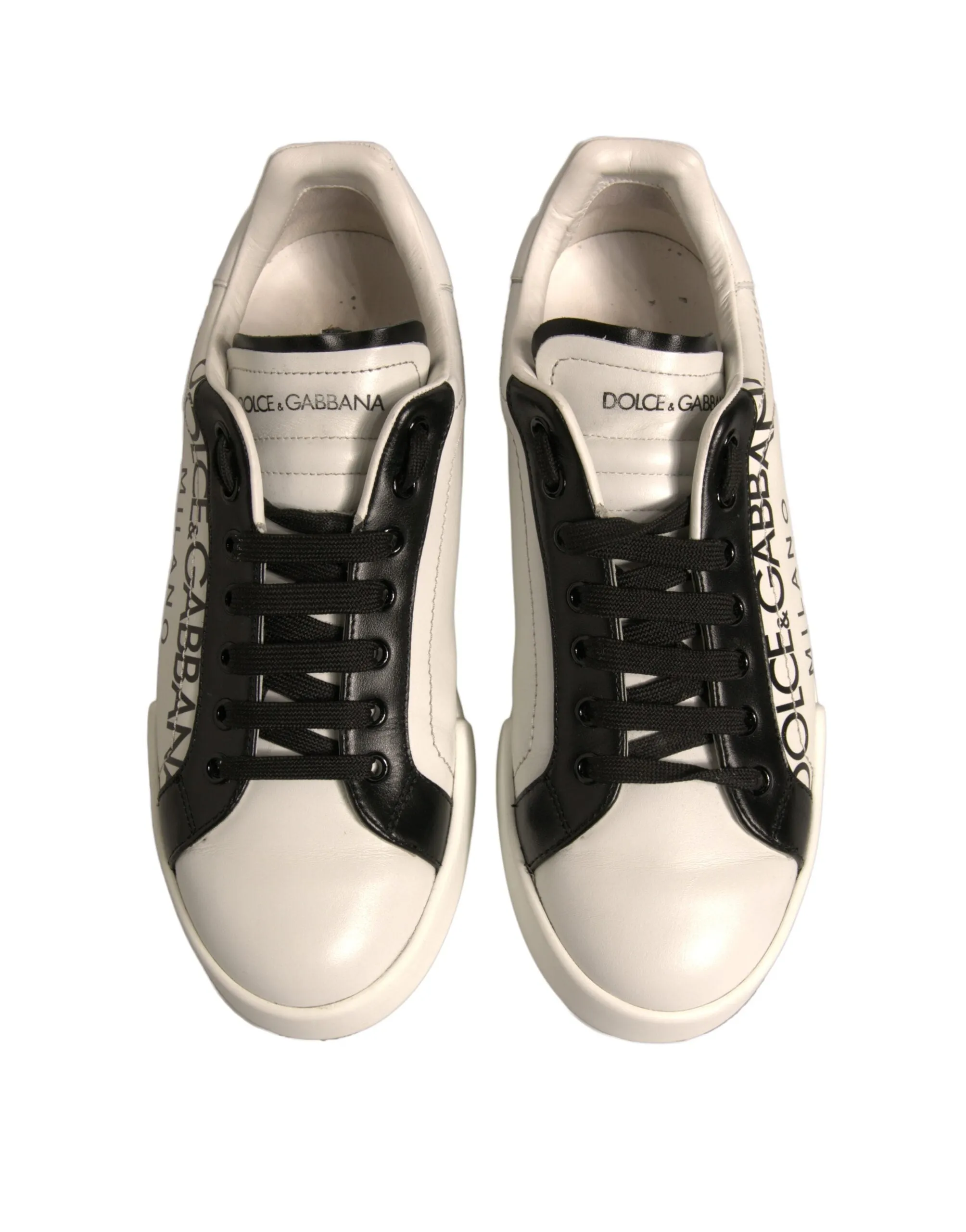 Dolce&Gabbana Men White Sneakers Leather Crown Milano Casual Trainer Shoes EU 44