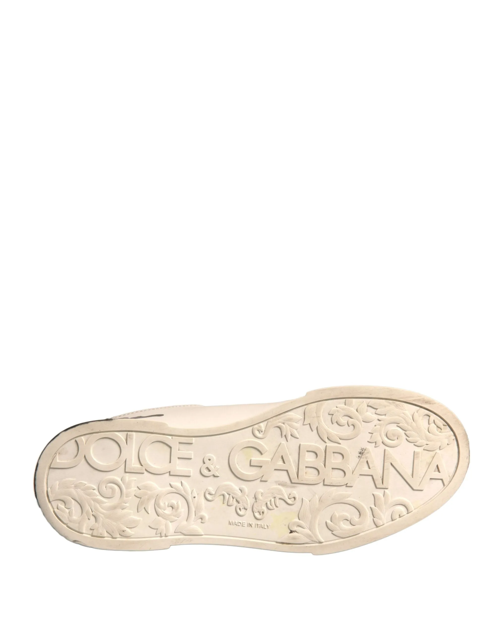 Dolce&Gabbana Men White Sneakers Leather Crown Milano Casual Trainer Shoes EU 44
