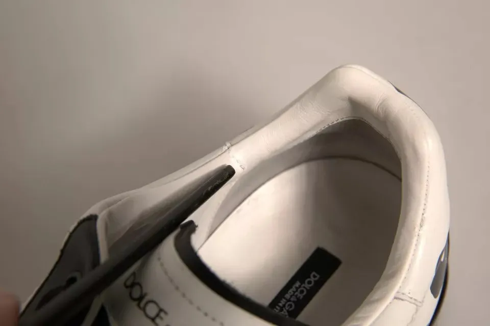 Dolce&Gabbana Men White Sneakers Leather Crown Milano Casual Trainer Shoes EU 44