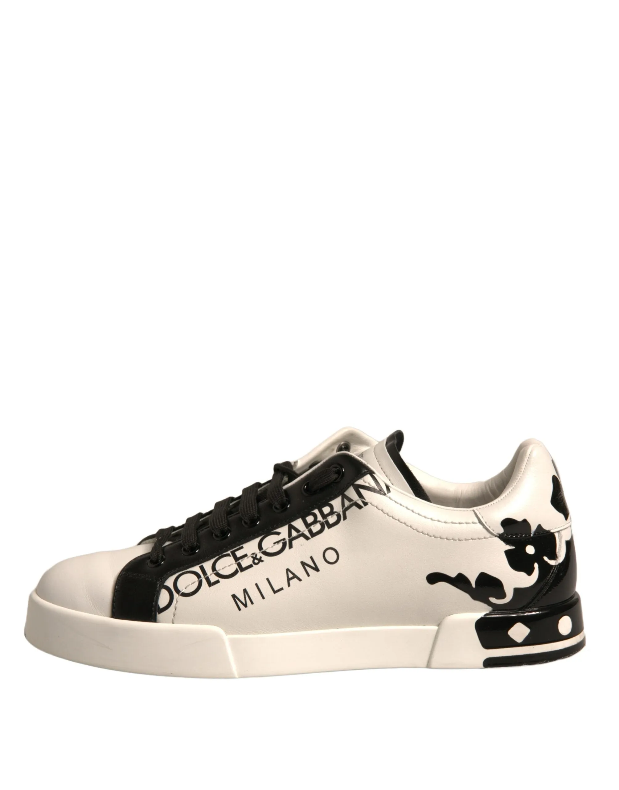 Dolce&Gabbana Men White Sneakers Leather Crown Milano Casual Trainer Shoes EU 44