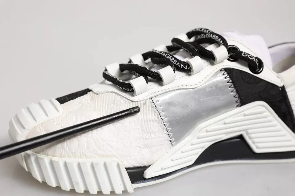 Dolce&Gabbana NS1 Women White Sneakers Leather Lace Up Flat Trainer Shoes EUR 35