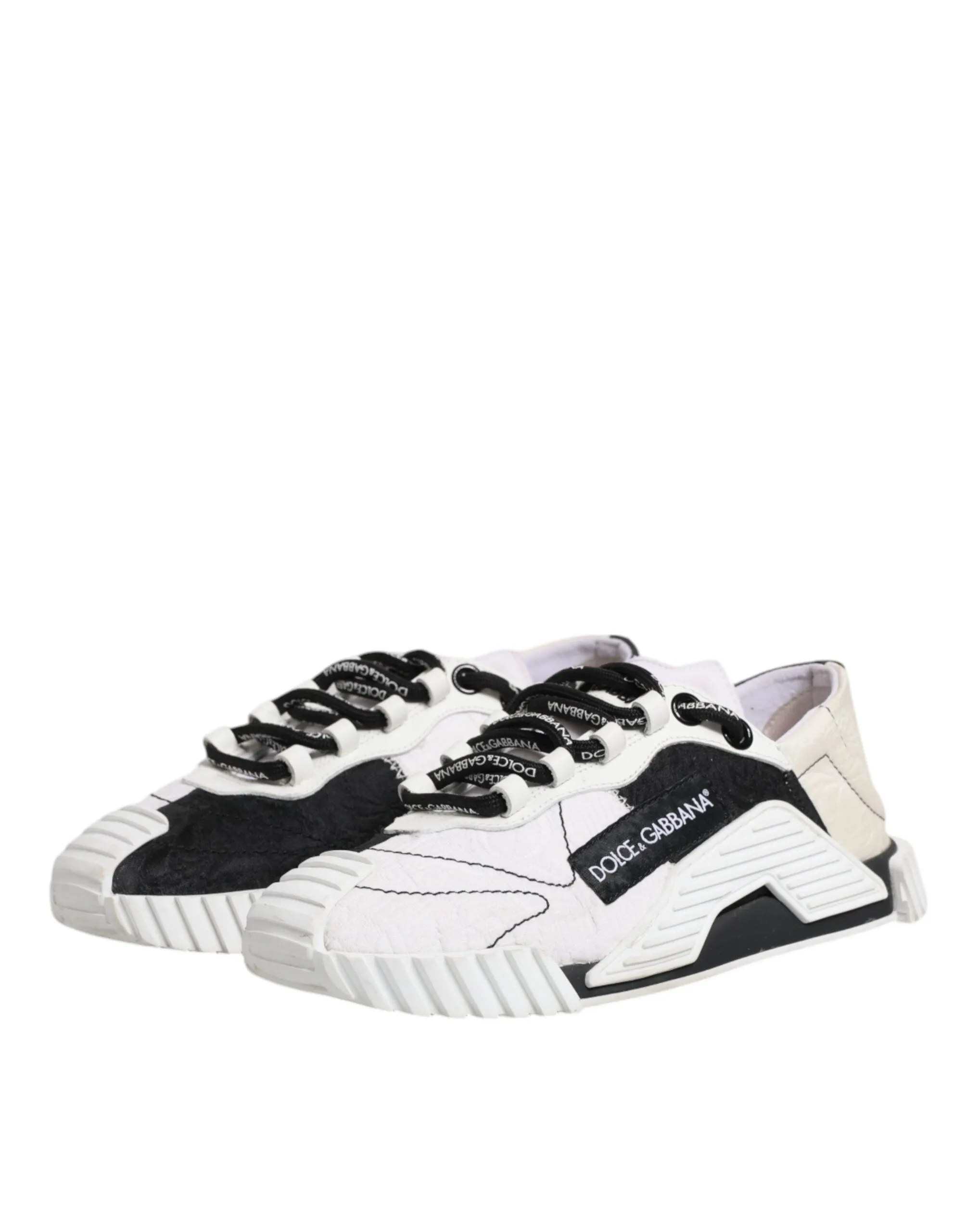 Dolce&Gabbana NS1 Women White Sneakers Leather Lace Up Flat Trainer Shoes EUR 36