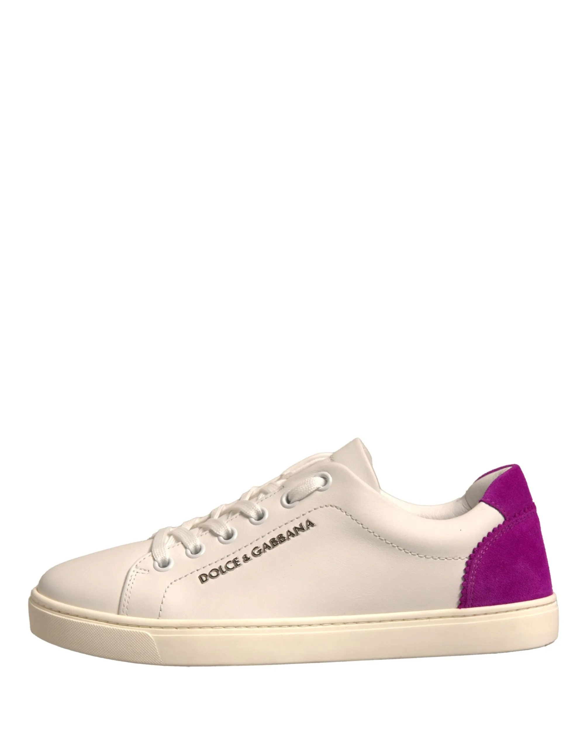 Dolce&Gabbana Women Ivory Sneakers Leather Low Top Athletic Trainer Shoes EUR 36