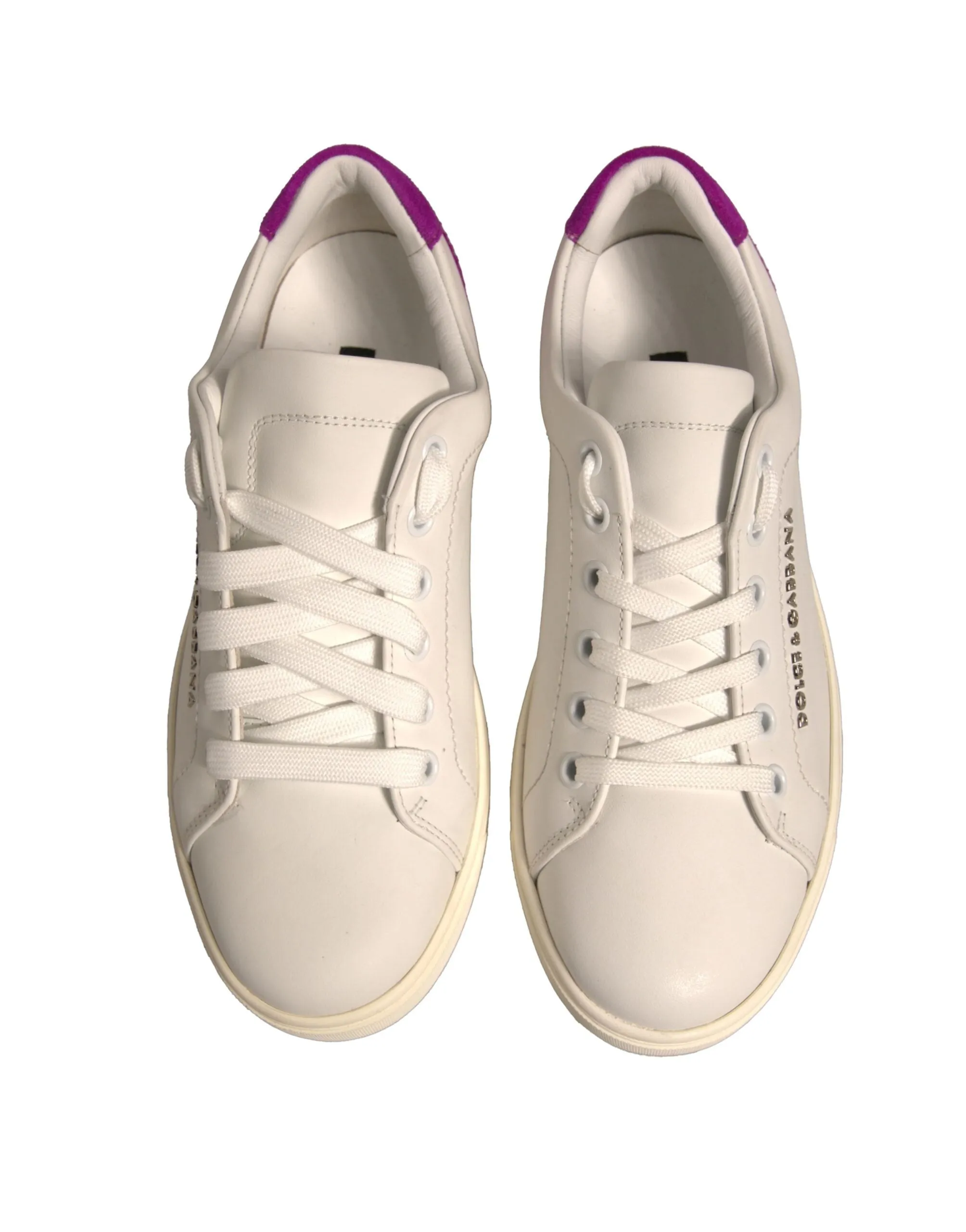 Dolce&Gabbana Women Ivory Sneakers Leather Low Top Athletic Trainer Shoes EUR 36