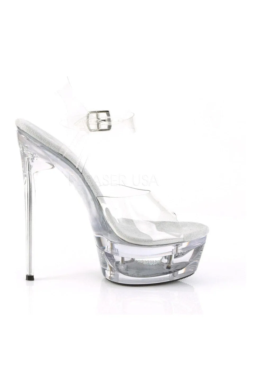 ECLIPSE-608DM Platform Sandal  | Clear Vinyl