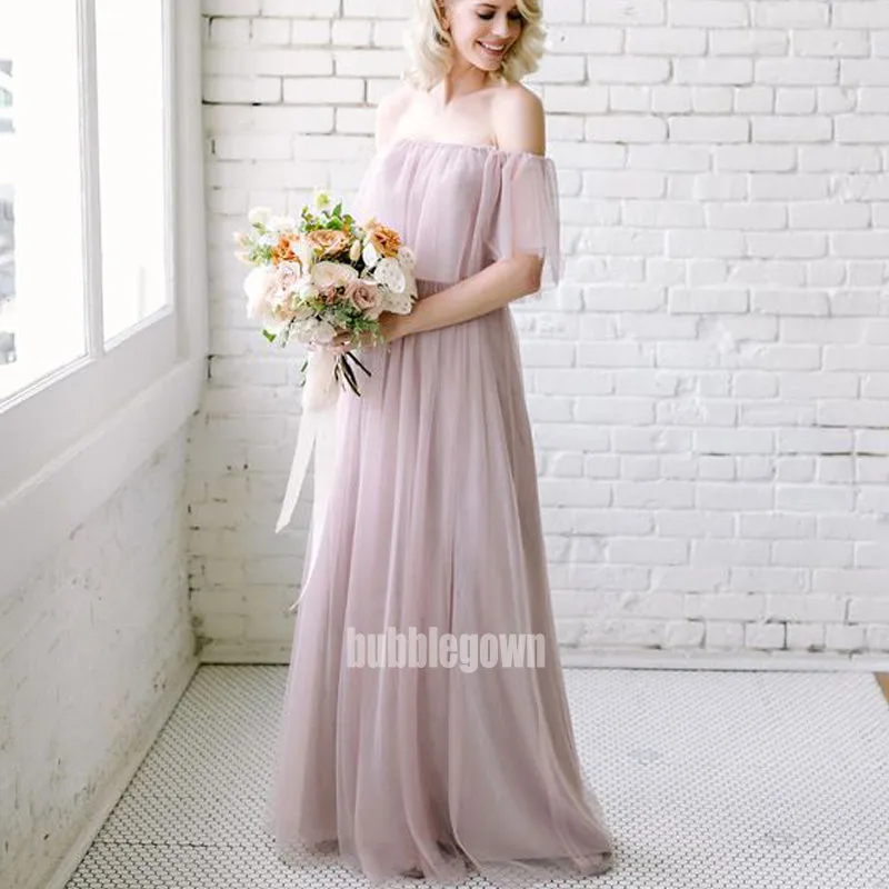 Elegant Sabrina Chiffon Long Bridesmaid Dresses  BMD043