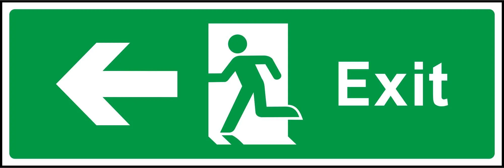 Exit Running Man and Arrow Left Sign