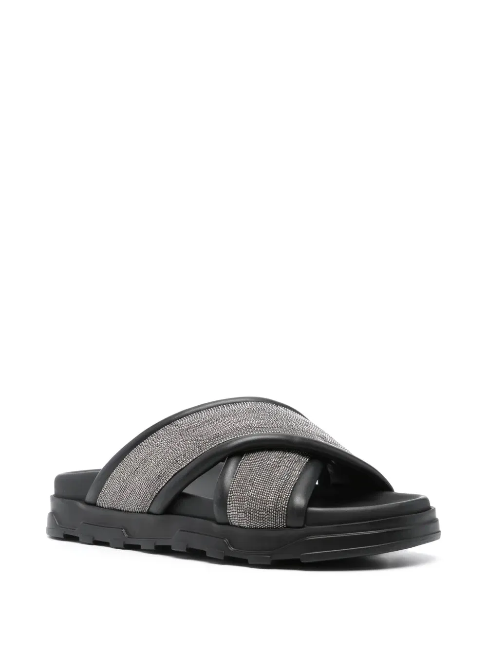 Fabiana Filippi rhinestone-embellished leather slides