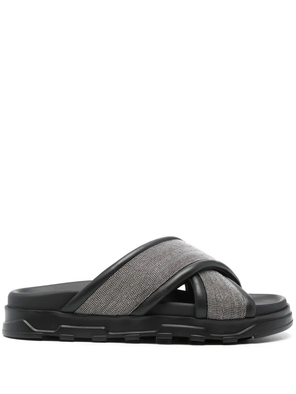 Fabiana Filippi rhinestone-embellished leather slides