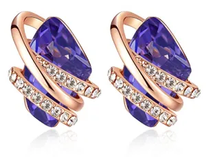 February Birthstone Rose Gold Earring