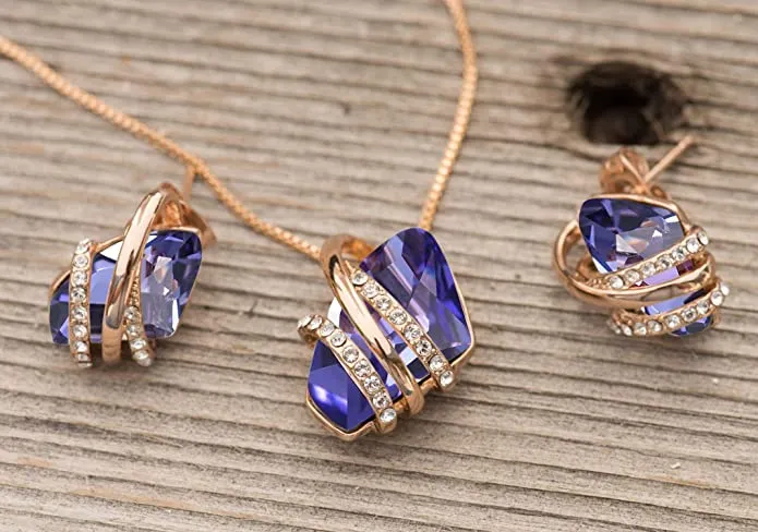 February Birthstone Rose Gold Earring