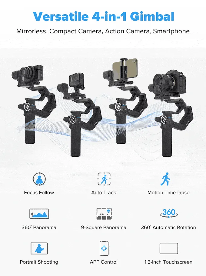 FeiyuTech SCORP MINI 3 Axis Gimbal Stabilizer 4 in 1 with OLED Display