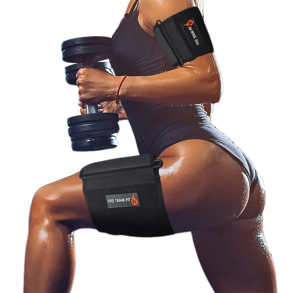 Fire Team Fit Arm & Thigh Trimmers for Men & Women – Adjustable Size, Tight Grip, Patented D-Ring Fastening System – Slimming Wraps to Lose Fat & Cellulite - Increase Heat & Sweat Production
