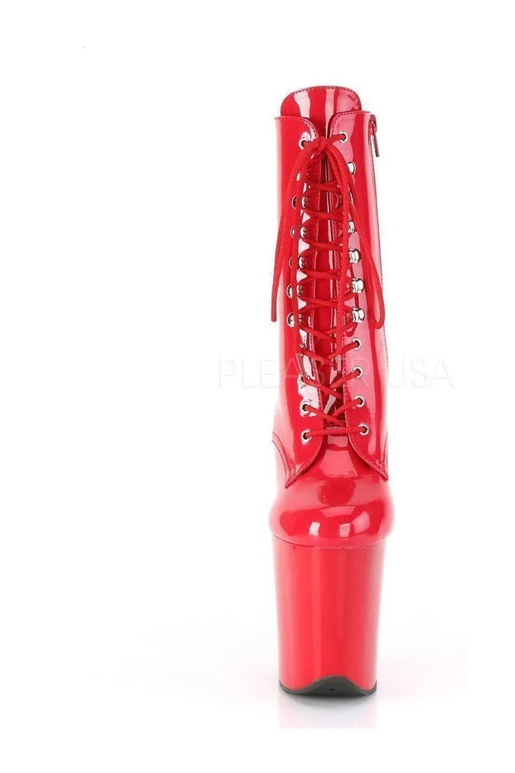 FLAMINGO-1020 Platform Ankle Boot | Red Patent