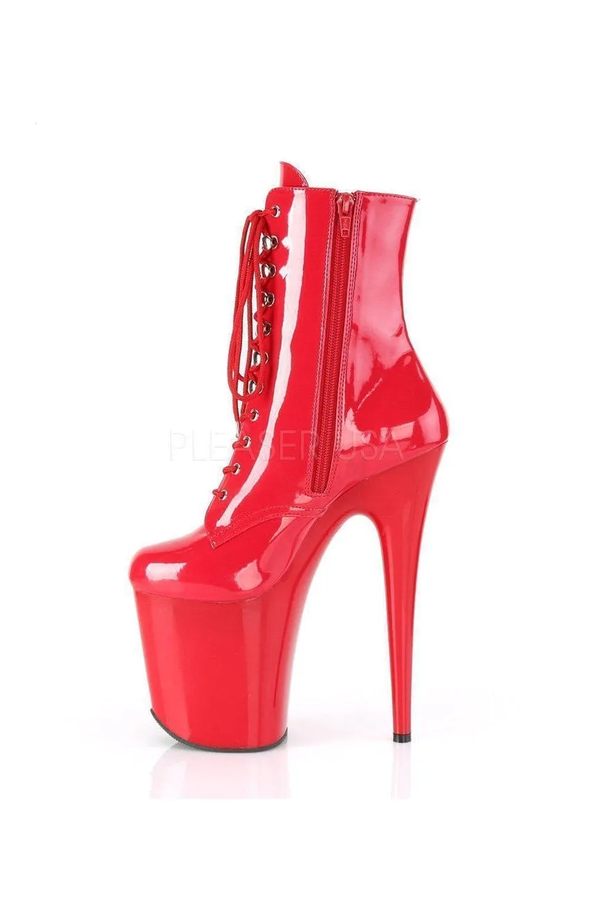 FLAMINGO-1020 Platform Ankle Boot | Red Patent