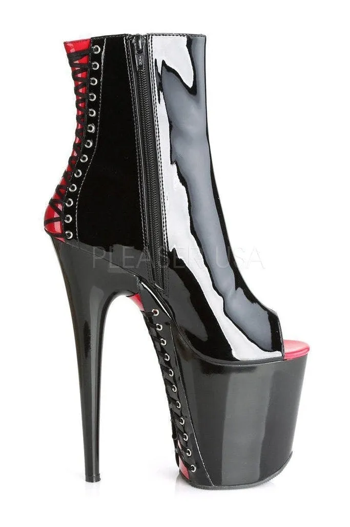FLAMINGO-1025 Platform Ankle Boot | Black Patent