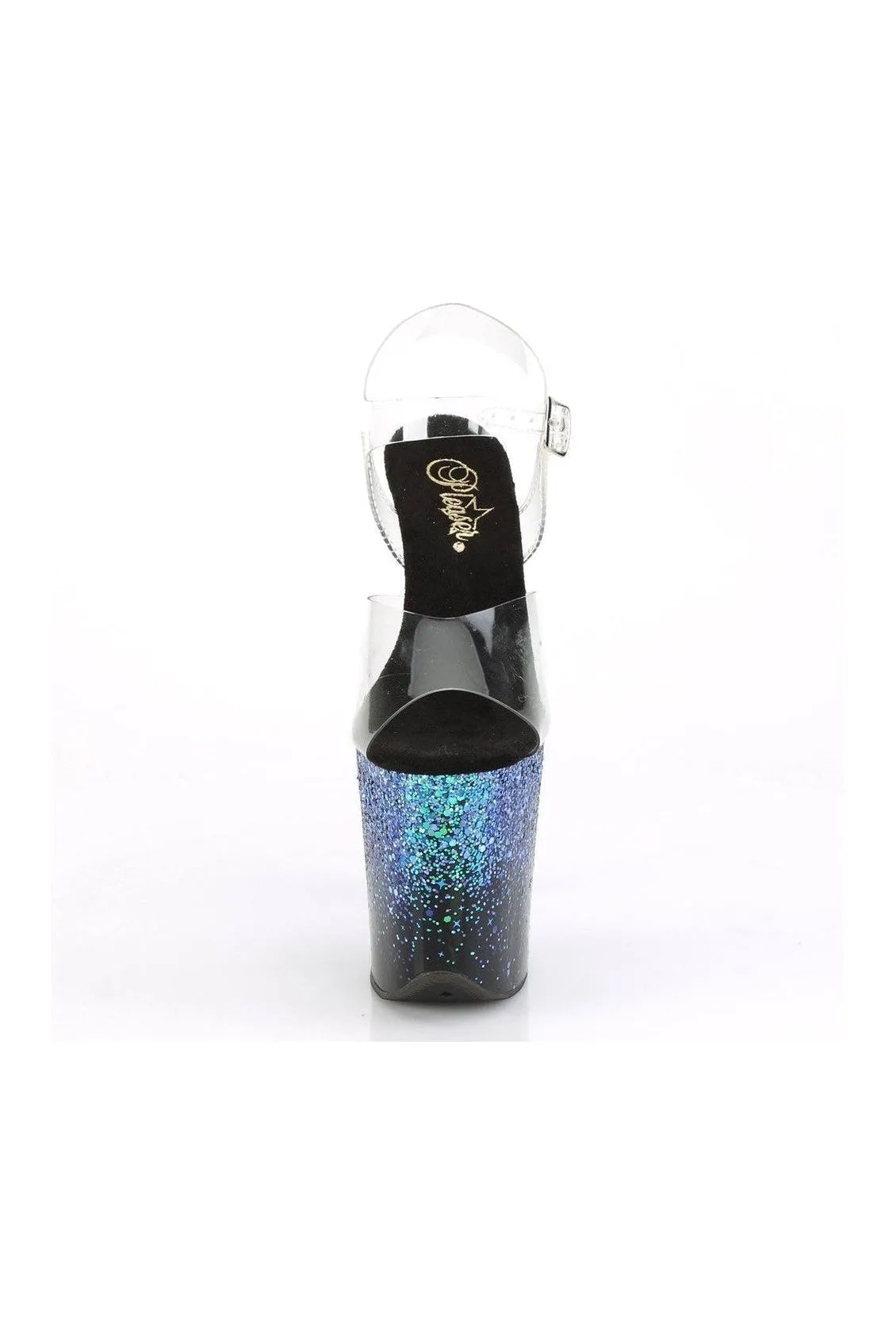 FLAMINGO-808SS Exotic Platform Sandal | Clear Vinyl