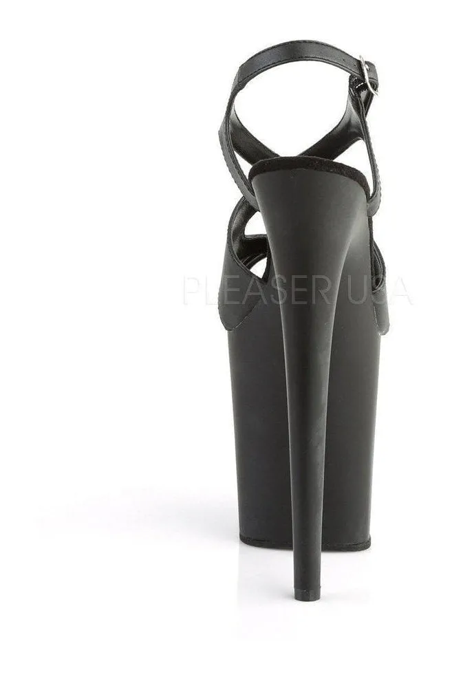 FLAMINGO-831 Platform Sandal  | Black Faux Leather